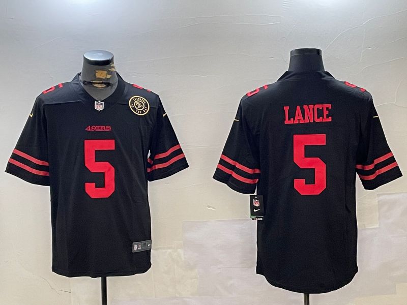 Men San Francisco 49ers #5 Lance Black Second generation 2024 Nike Limited NFL Jersey style 2->san francisco 49ers->NFL Jersey